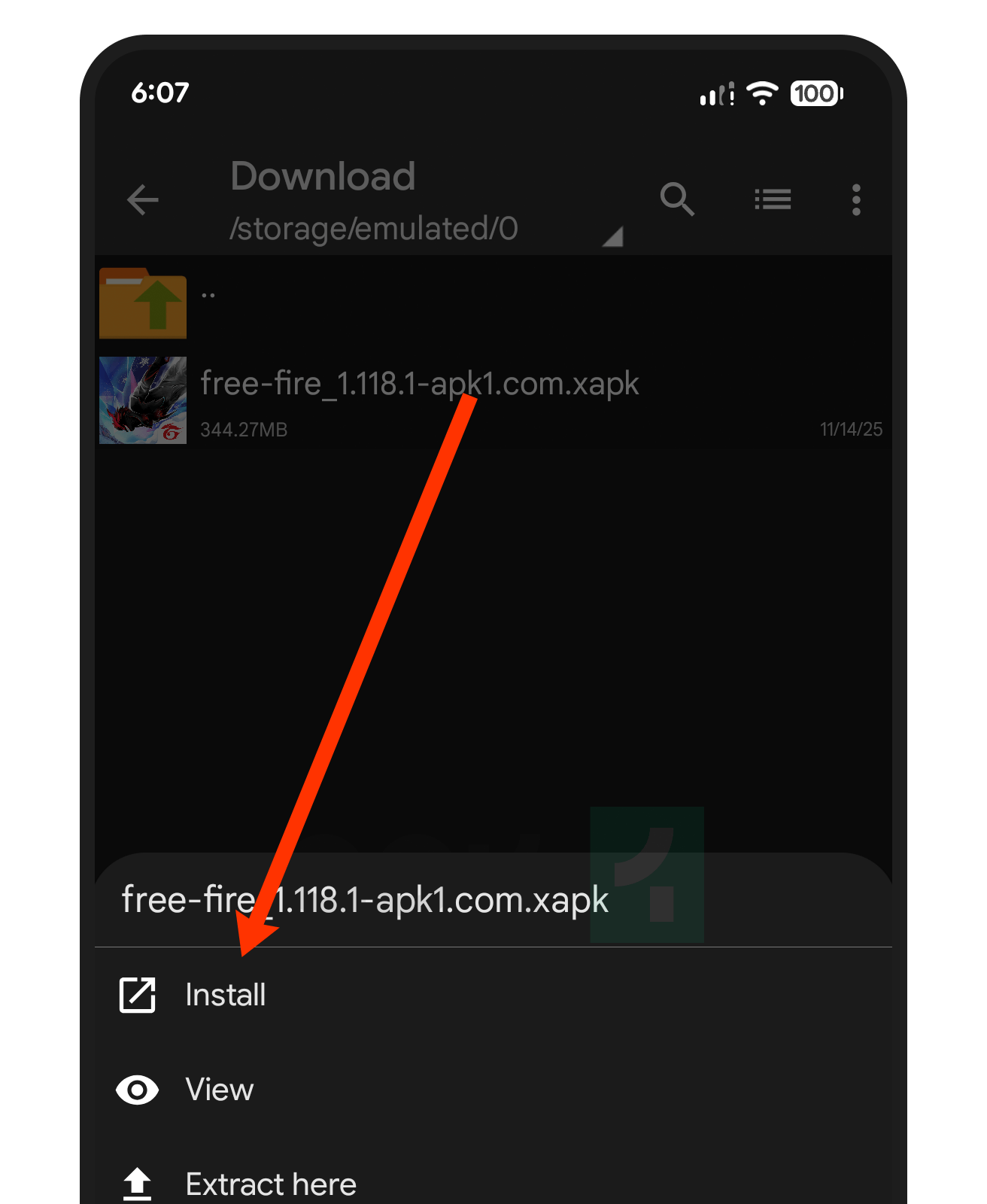 Install Free Fire XAPK File