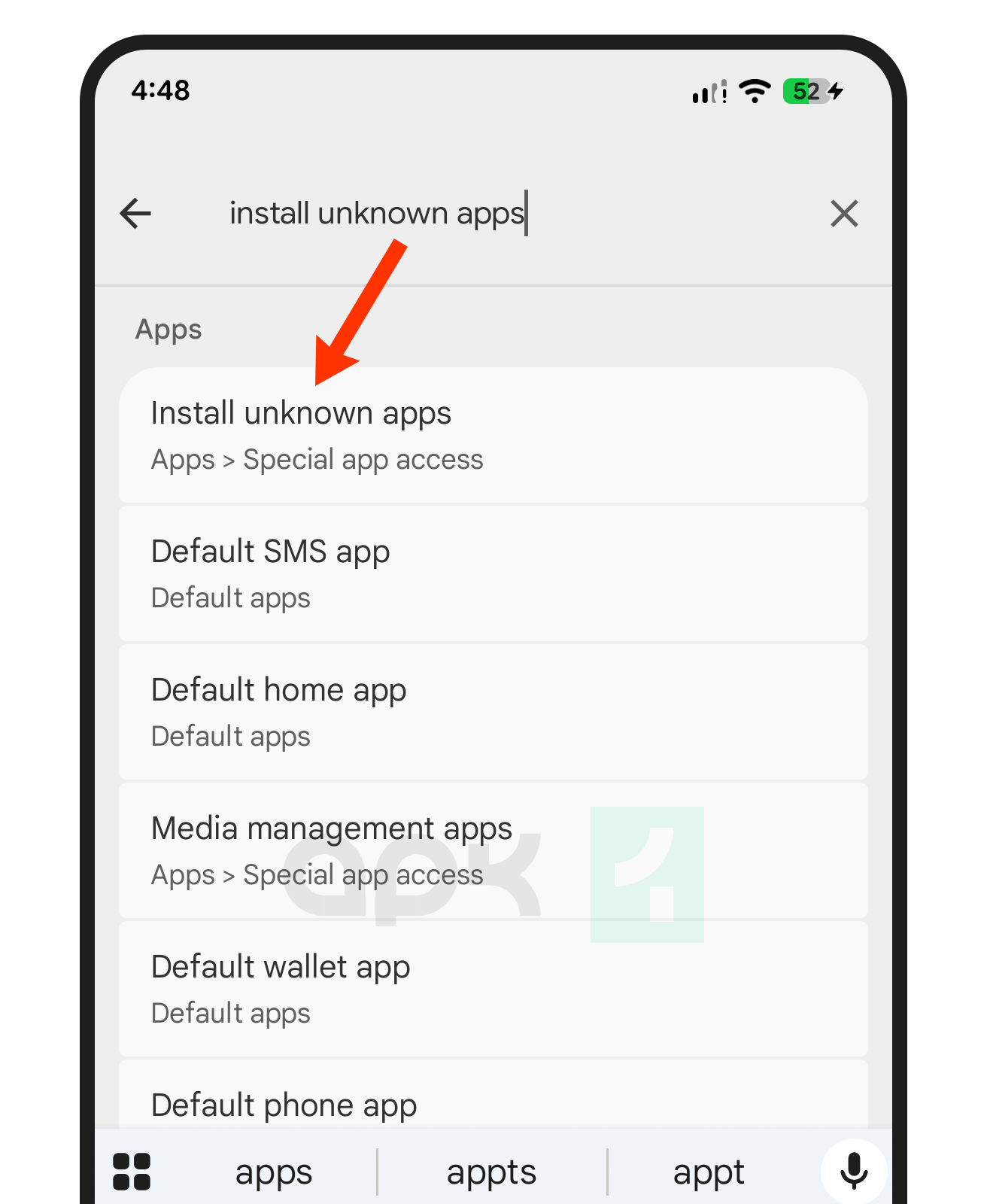 install unknown apps
